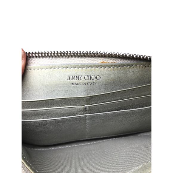 Jimmy Choo Beige / Gray Star Studded Zip Around Long Wallet - Picture 12 of 16